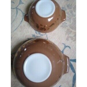 Vintage PYREX  Bowl Set of 2 Heritage Early Americana Cinderella 4 Qt + 2 Qt